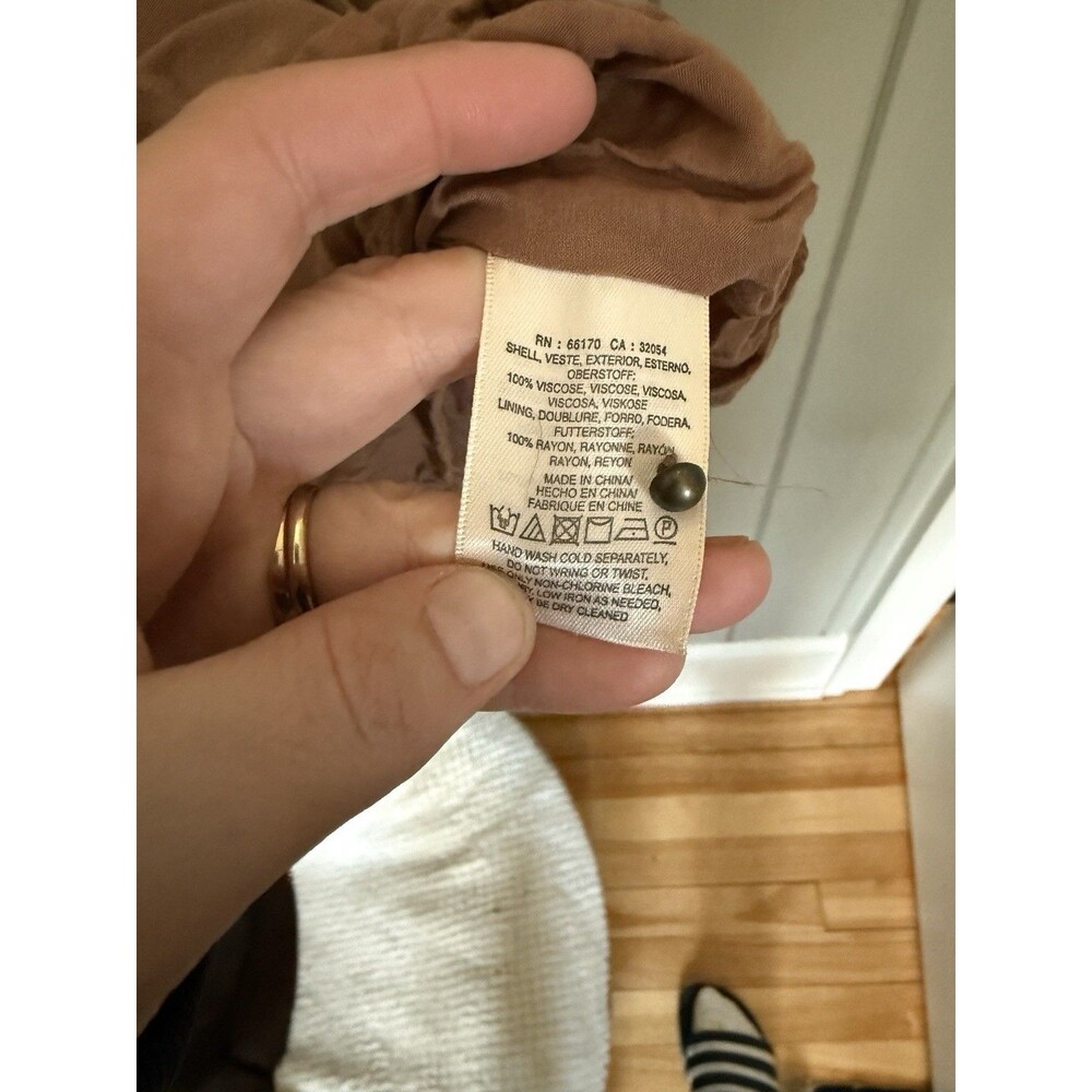 Anthropologie Maeve Dress 00 Bernice Cocoa Brown Polka Dot S/S Faux Wrap Midi - Picture 7 of 9